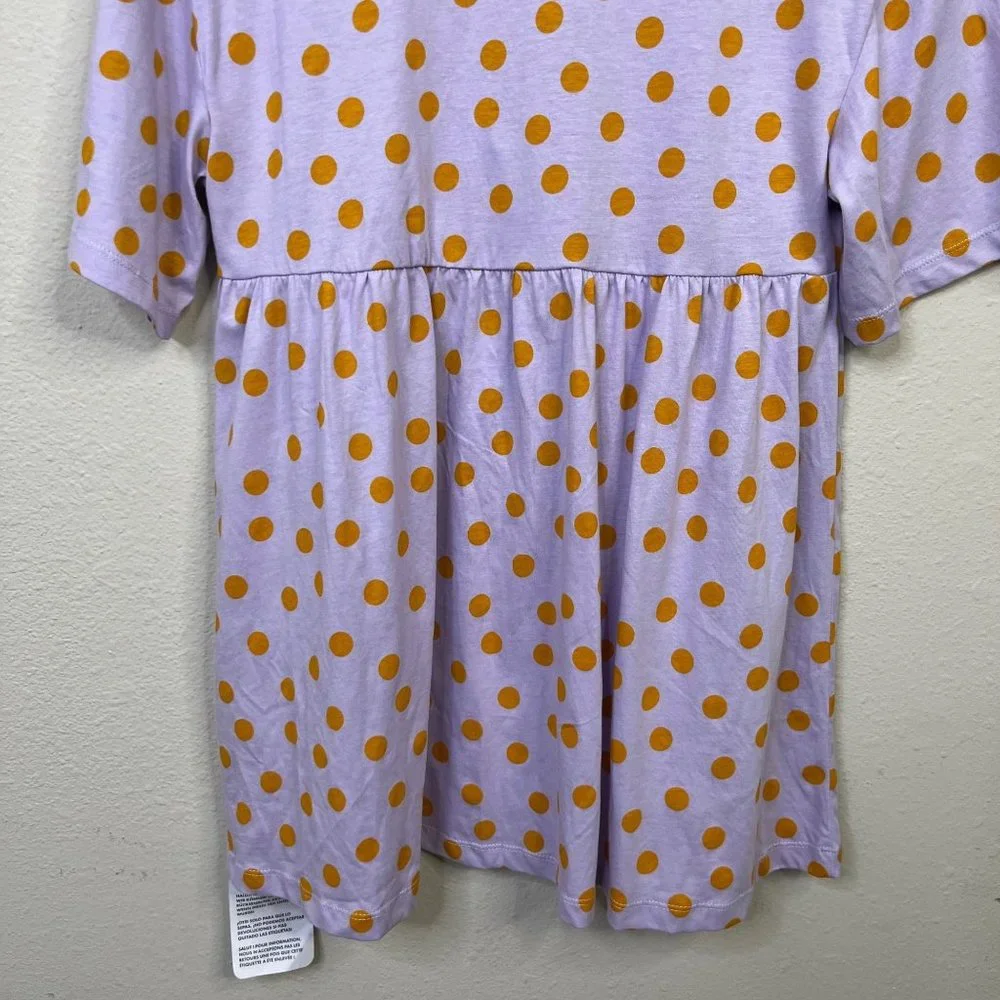 ASOS Design Women's Baby Doll Dress Size 0 Lilac Polka Dot Tie Oversized - Picture 9 of 12